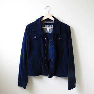 • VINTAGE • Blue Velvet Corduroy Jacket